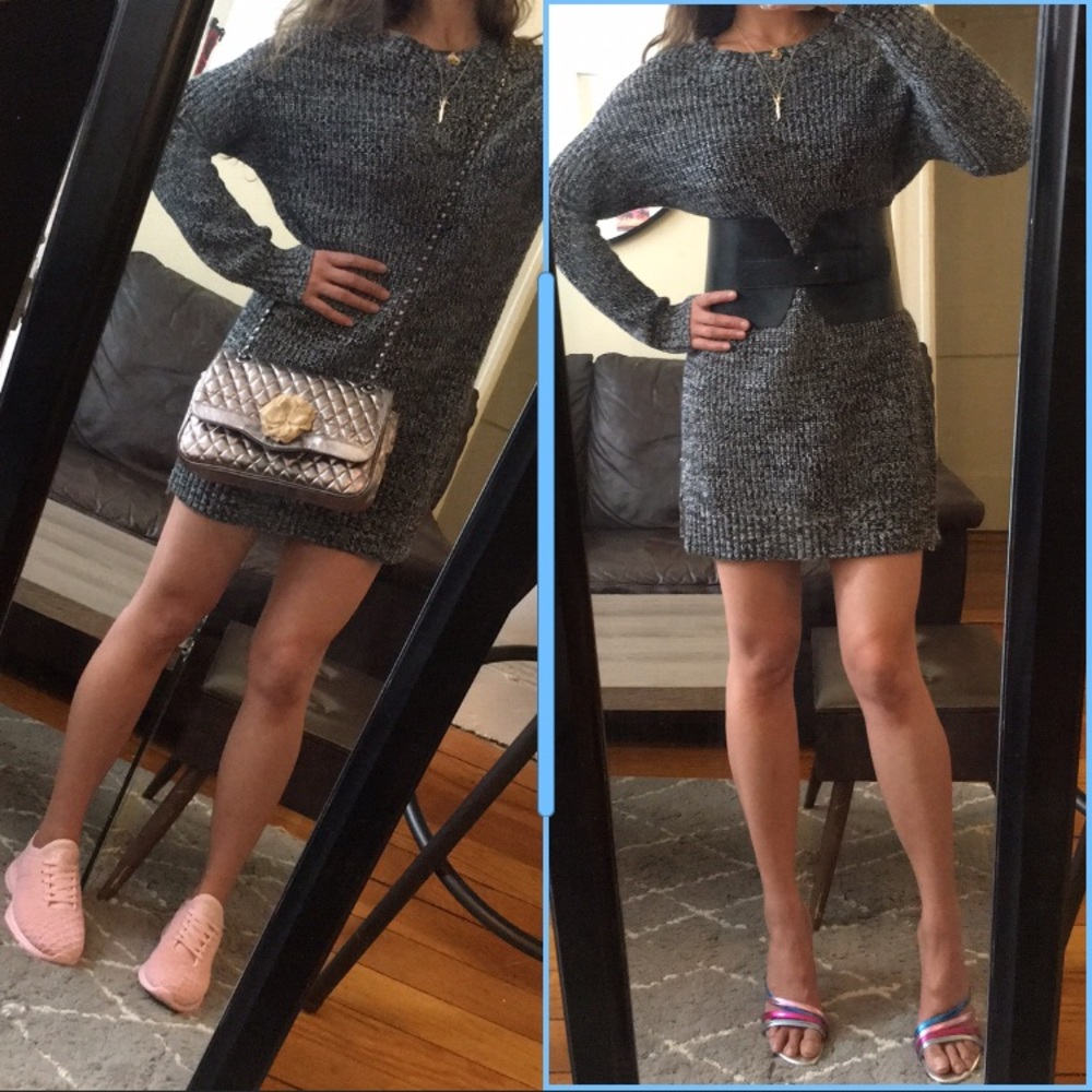 Sweater Dress with Side Zippers